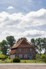 Farm house at estate Gut Wotersen castle in Roseburg Schleswig-Holstein in Germany used as movie set for some German movies