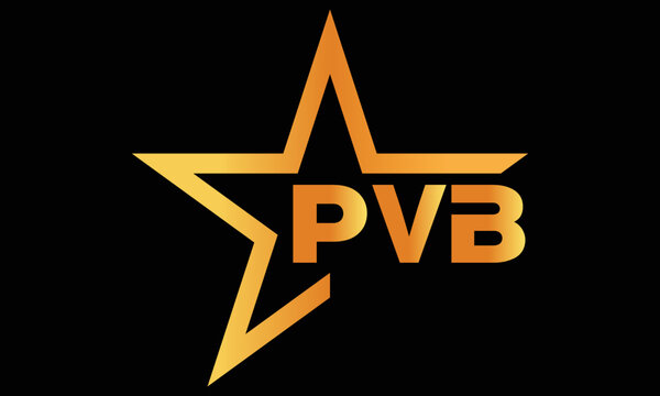 PVB golden luxury star icon three letter logo design vector template. royal logo | luxury logo | jewelry logo | premium logo | iconic logo | Victoria logo |	