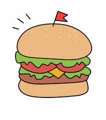 hamburger on a white