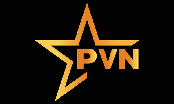 PVN golden luxury star icon three letter logo design vector template. royal logo | luxury logo | jewelry logo | premium logo | iconic logo | Victoria logo |	