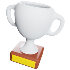 Silver Trophy 3D Illustration