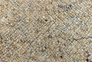Paving tiles. Weathered Ancient Floor. Antique Wall. Old Ceiling. Distressed Texture