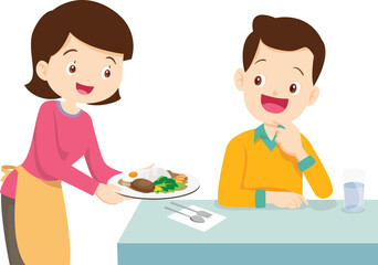 happy family cooking in the kitchen concept