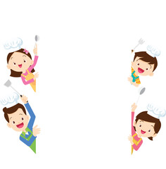 happy family cooking in the kitchen concept