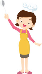 happy family cooking in the kitchen concept