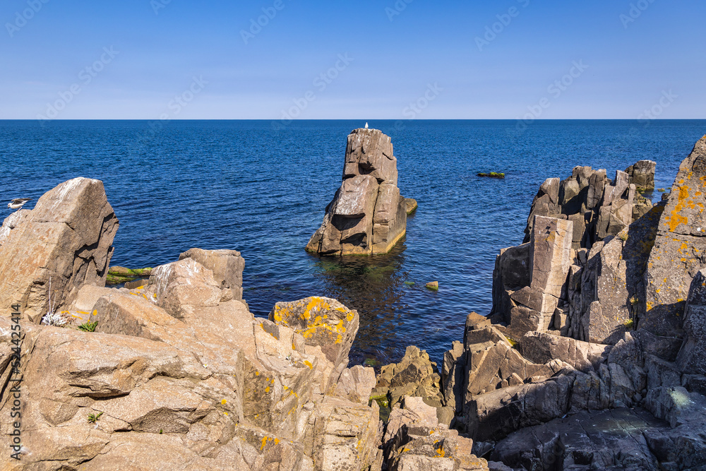 Canvas Prints Aerial view of rocks in Sozopol city on the Black Sea shore in Bulgaria