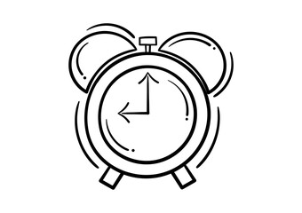 Fototapeta premium drawing of an alarm clock on a white background