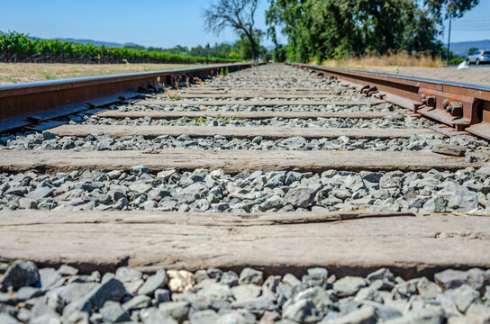Railway lines disappearing into the distance