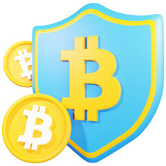 bitcoin security 3d illustration
