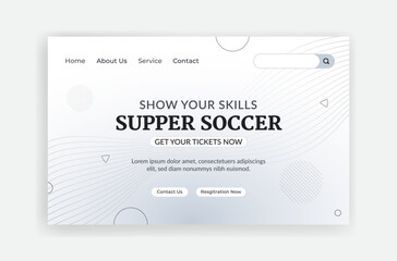 Football tournament landing page and web banner template