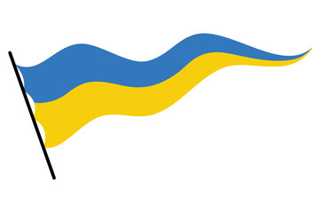 Ukrainian flag. Ukraine flag on white background. National flags waving symbols. Banner design elements
