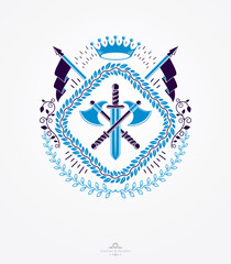 Heraldic sign, element, heraldry emblem, insignia, sign, vector.