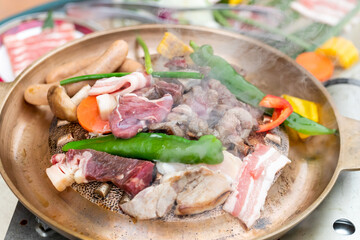 BBQ会場のテーブル