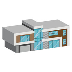 Fototapeta premium 3D modern house or home. Isometric modern building and architecture.