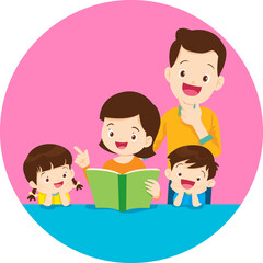 Obraz premium Family character-father mother and children
