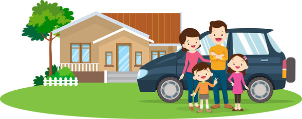 Family character-father mother and children