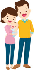 Fototapeta premium Family character-father mother and children