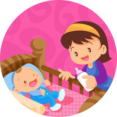 Family character-father mother and children