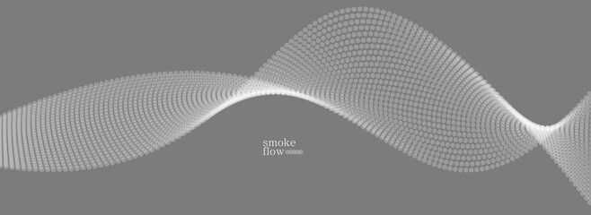 Abstract vector smoke background, wave of flowing circles particles, grey abstract illustration, smooth and soft design, relaxing image.