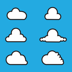various shapes of clouds, vector logo icon