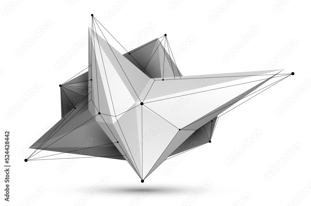 Poster polygonal form vector abstract design, modern futuristic shape ai neural network concept, dynamic te