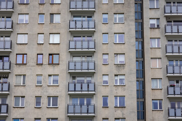 Apartment building in Goclaw area of Warsaw city in Poland - obrazy, fototapety, plakaty