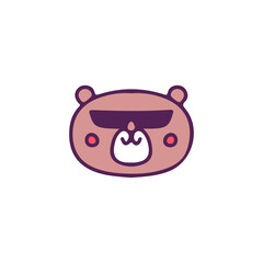 Cool bear wearing sunglasses, illustration for t-shirt, sticker, or apparel merchandise. With doodle, retro, and cartoon style.