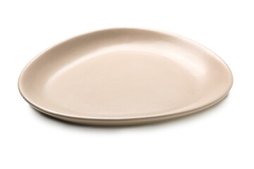 Empty ceramic plate isolated on white