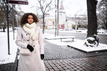 woman in winter park