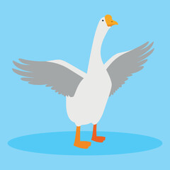 goose on a blue background