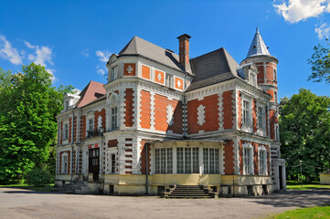 Eclectic palace of the Kronenbergs in village Brzezie, Kuyavian-Pomeranian Voivodeship, Poland. The palace in Brzezie was built for Leopold Kronenberg in 1873. 