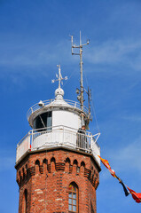 Fototapeta na wymiar Lighthouse in Ustka, Pomeranian Voivodeship, Poland