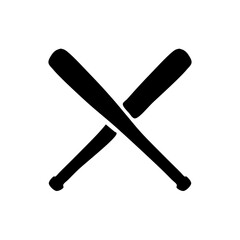 Hand drawn baseball bat icon on white background