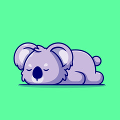 Cute Koala Sleeping Cartoon Vector Icon Illustration. Animal 
Nature Icon Concept Isolated Premium Vector. Flat Cartoon 
Style
