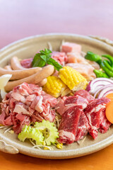 焼肉の盛り合わせ