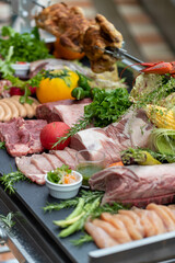 屋外でBBQ大会