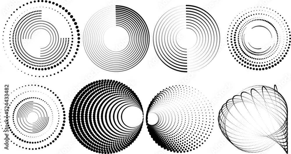 Poster halftone dots in circle form. round logo . vector dotted frame . design element
