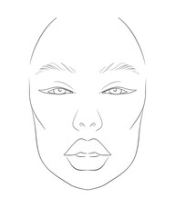 makeup template face chart	
