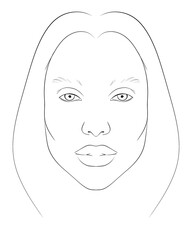 makeup template face chart	
