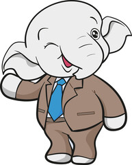 cute elephant business official mascot cartoon