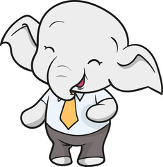 cute elephant business official mascot cartoon