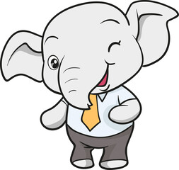 Obraz premium cute elephant business official mascot cartoon