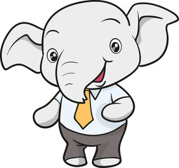 cute elephant business official mascot cartoon