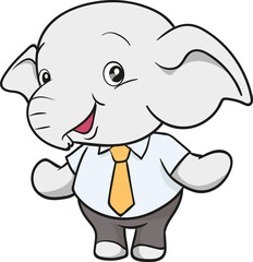 cute elephant business official mascot cartoon