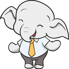 cute elephant business official mascot cartoon
