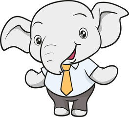 Obraz premium cute elephant business official mascot cartoon