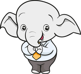 Obraz premium cute elephant business official mascot cartoon