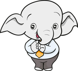cute elephant business official mascot cartoon