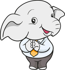 cute elephant business official mascot cartoon