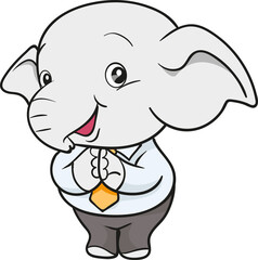 cute elephant business official mascot cartoon